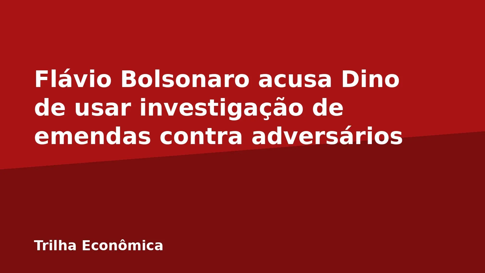 Flávio Bolsonaro acusa Dino de usar investigação de emendas contra adversários