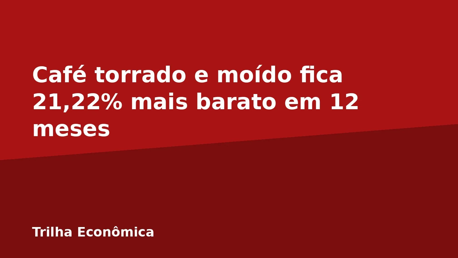 Café torrado e moído fica 21,22% mais barato em 12 meses