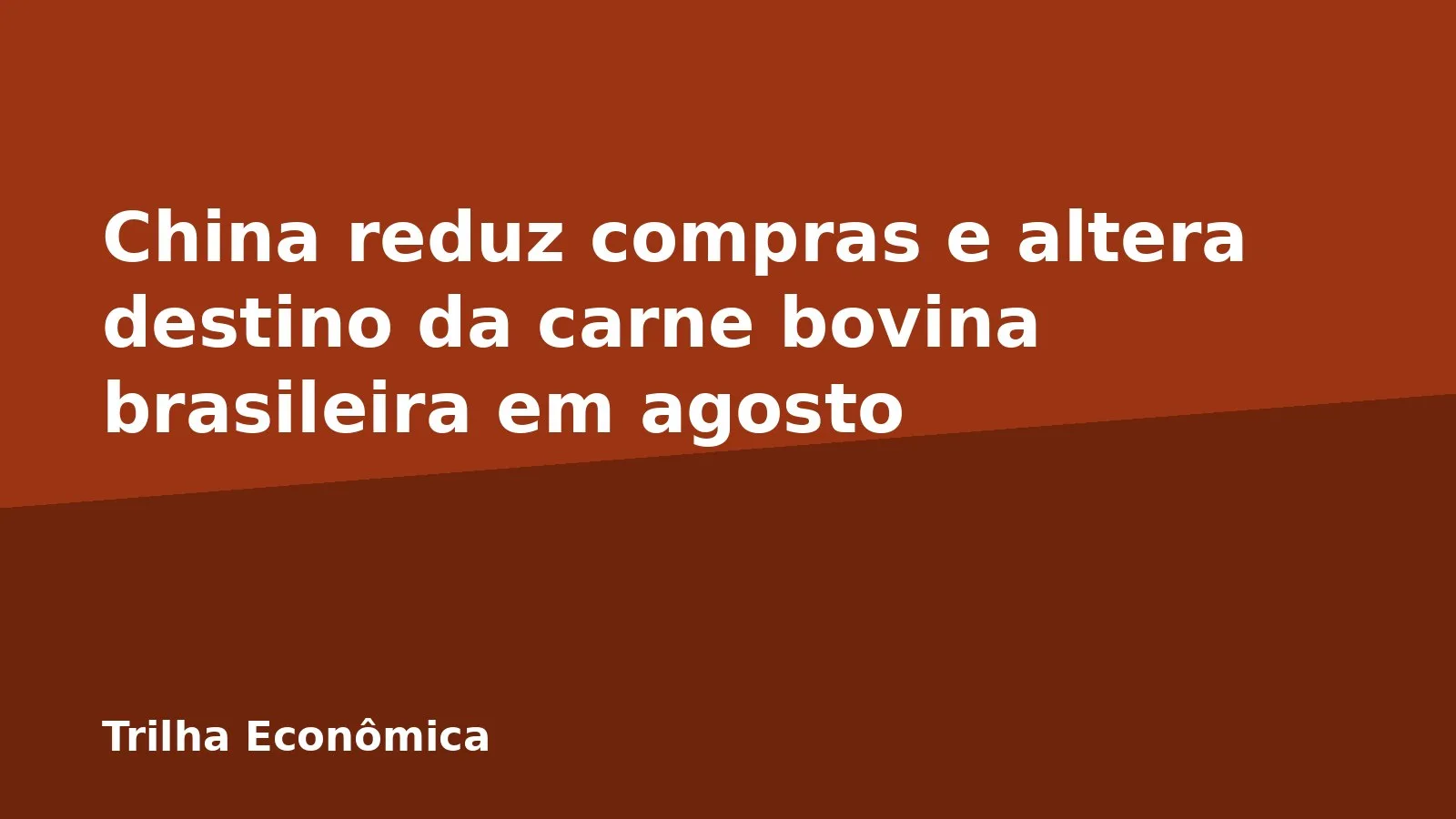 China reduz compras e altera destino da carne bovina brasileira em agosto