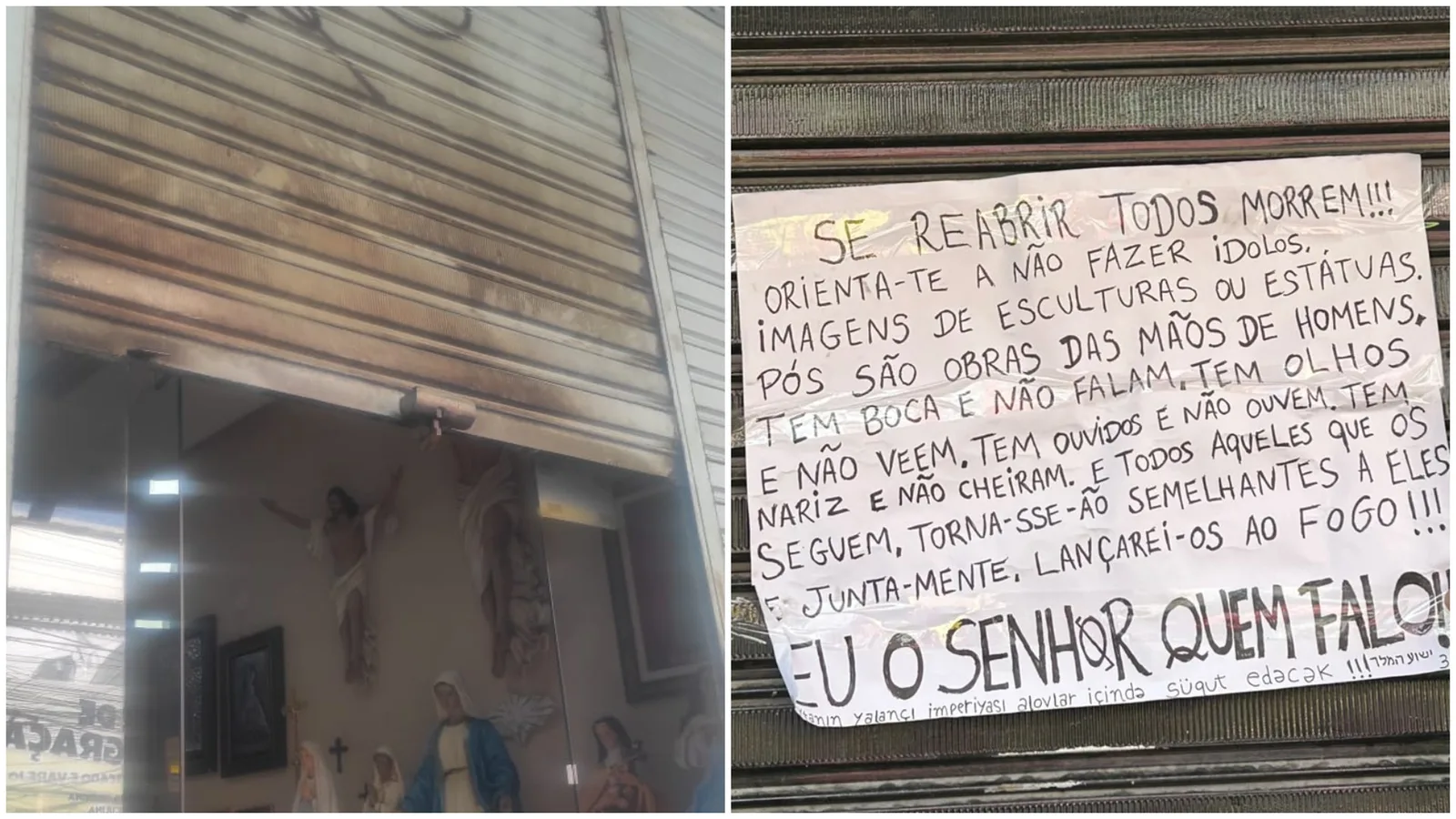 Ataques atingem lojas católicas e de umbanda no Centro de Fortaleza