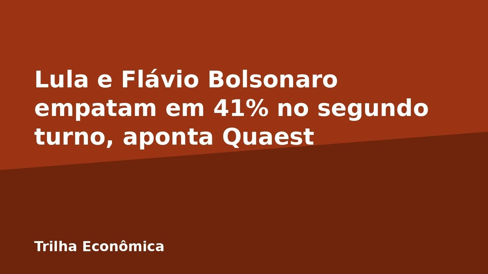 Lula e Flávio Bolsonaro empatam em 41% no segundo turno, aponta Quaest