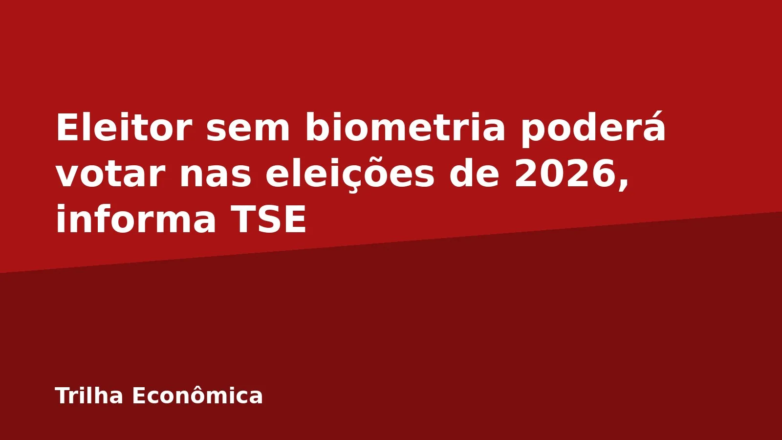 Eleitor sem biometria poderá votar nas eleições de 2026, informa TSE
