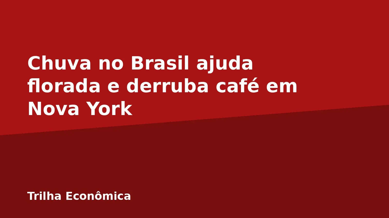 Chuva no Brasil ajuda florada e derruba café em Nova York