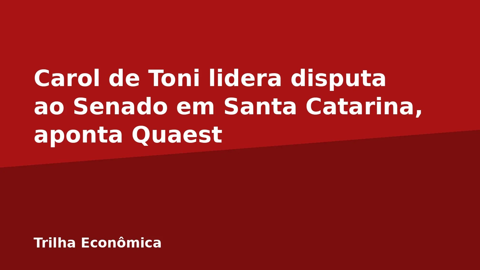 Carol de Toni lidera disputa ao Senado em Santa Catarina, aponta Quaest