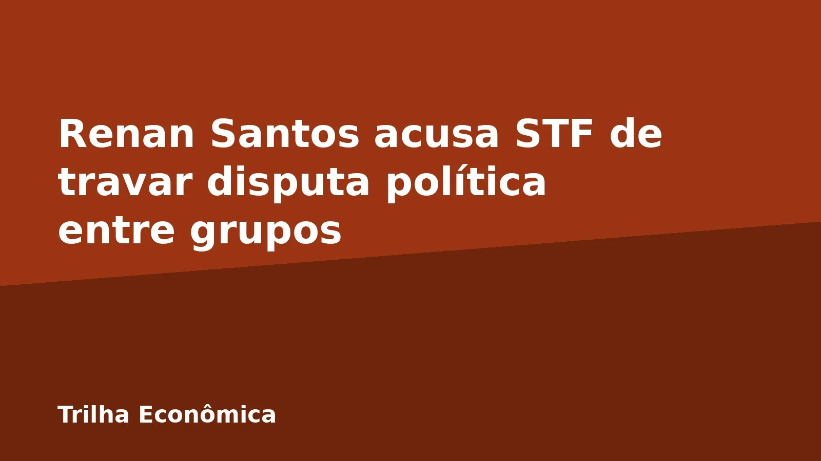 Renan Santos acusa STF de travar disputa política entre grupos