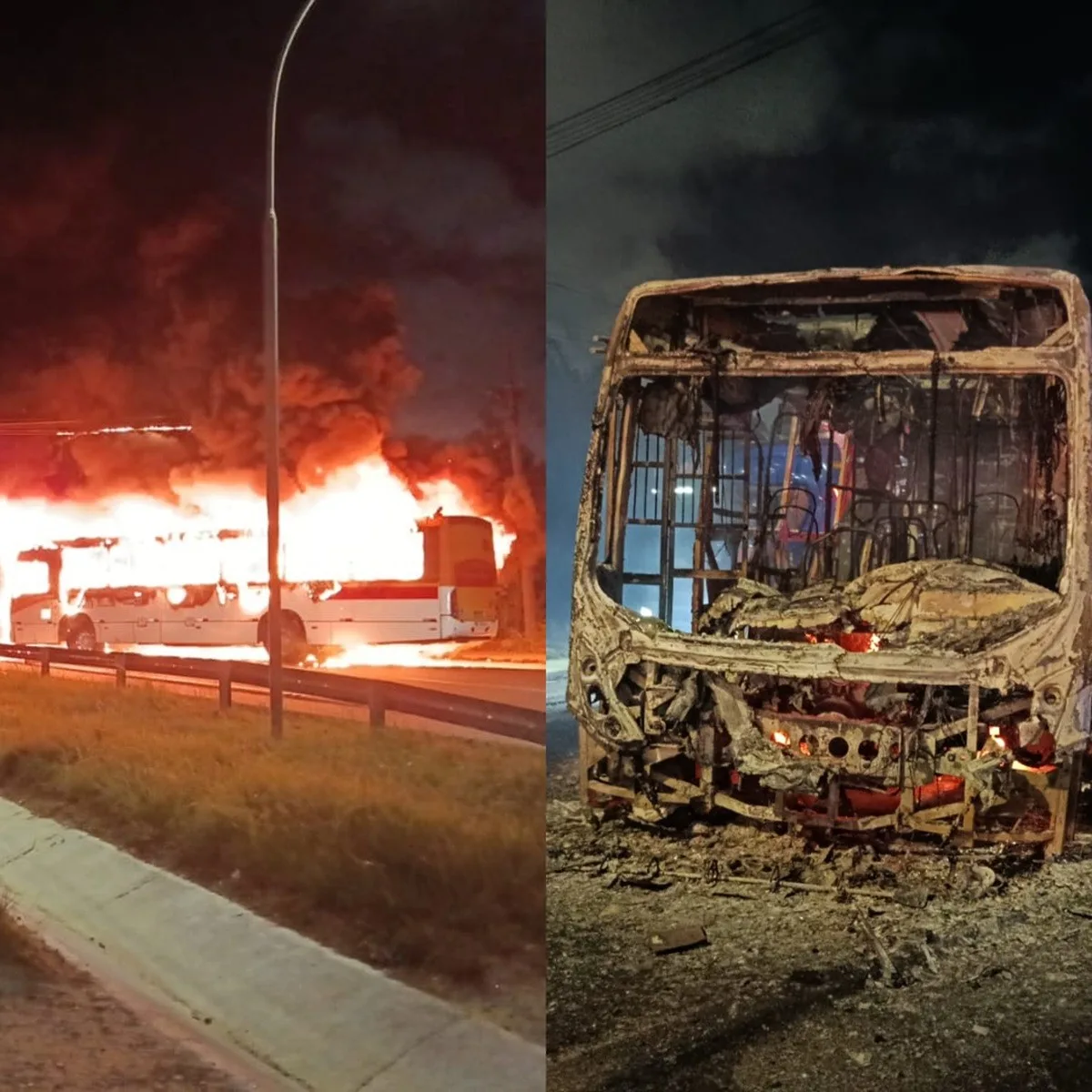 Rodovia é liberada após incêndio de ônibus durante manifestação no Recife