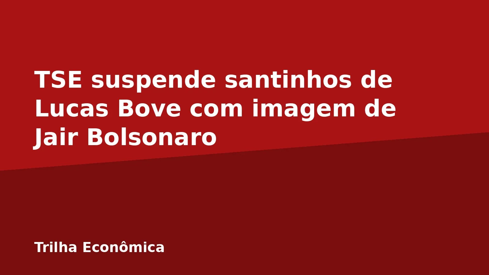 TSE suspende santinhos de Lucas Bove com imagem de Jair Bolsonaro