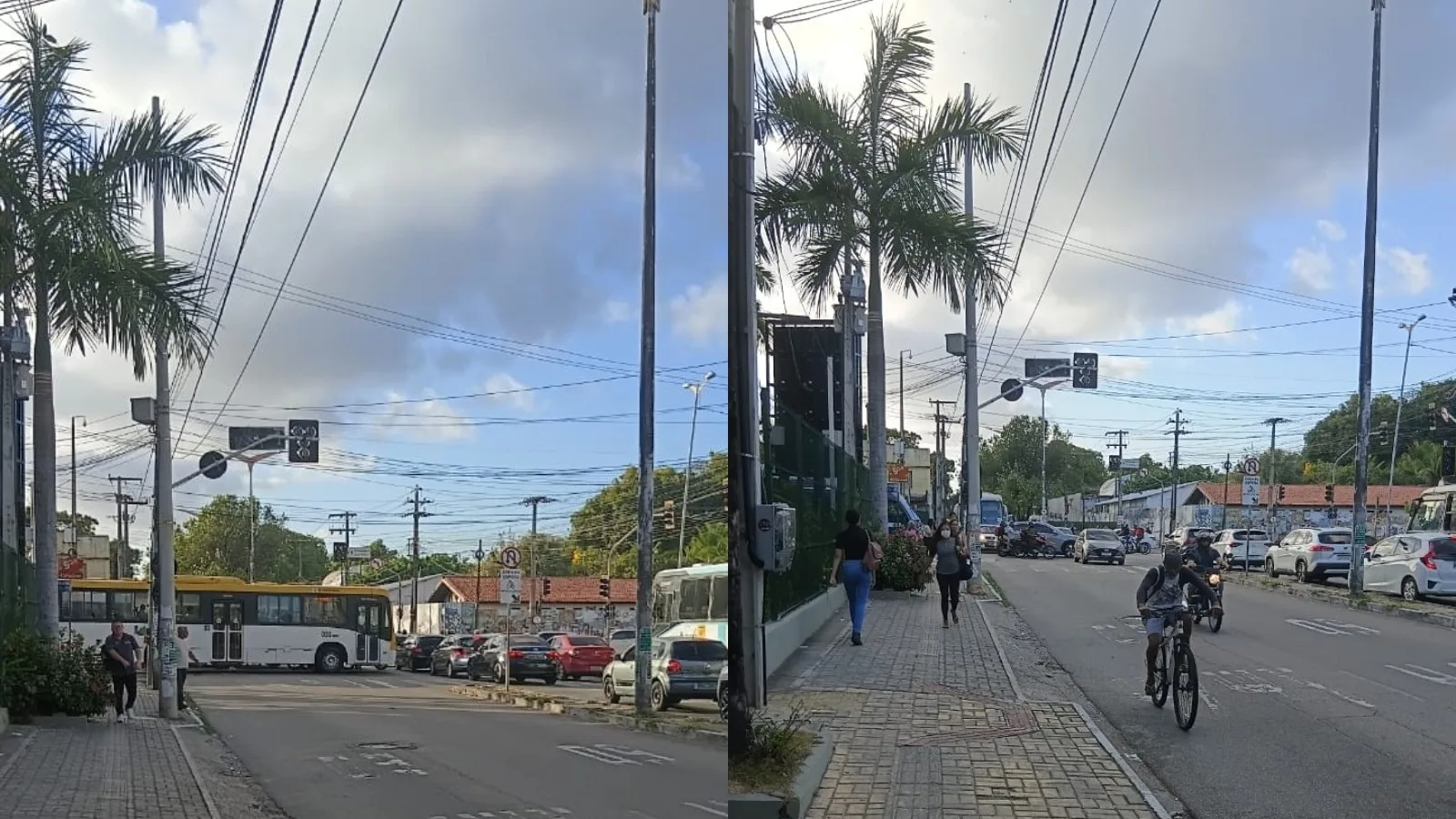 Falha em semáforos congestiona cruzamento de avenidas em Fortaleza