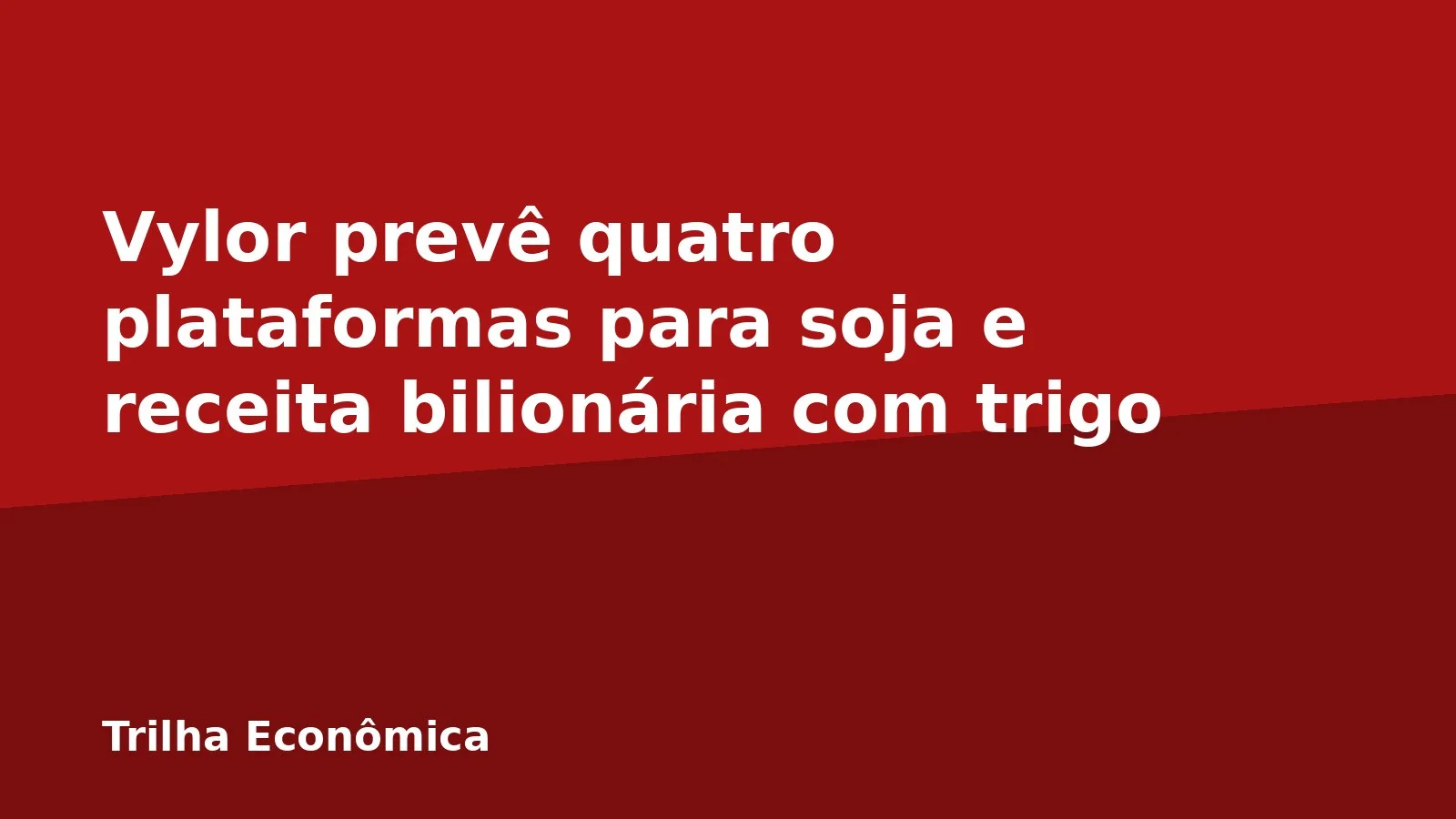 Vylor prevê quatro plataformas para soja e receita bilionária com trigo
