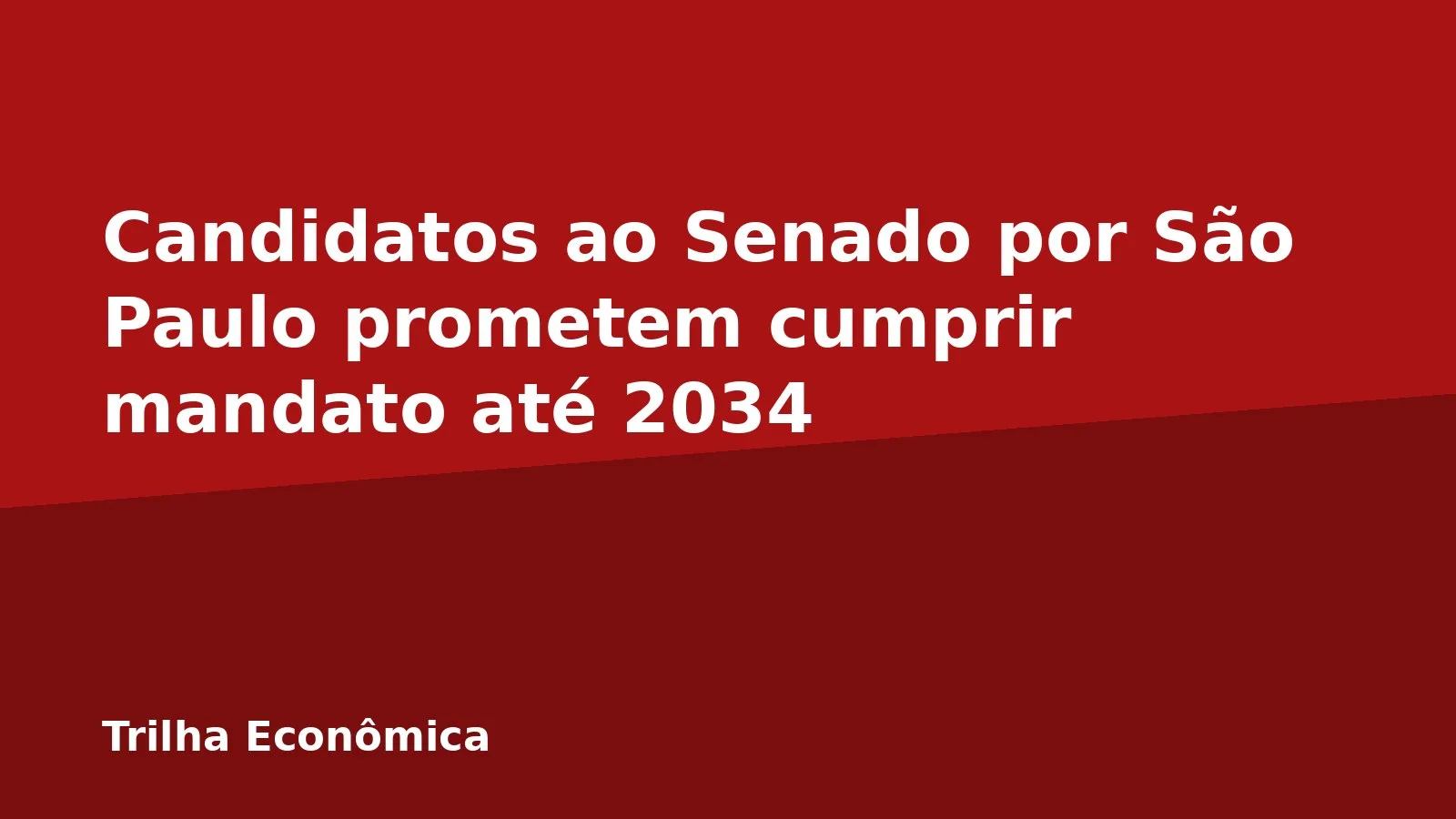 Candidatos ao Senado por São Paulo prometem cumprir mandato até 2034