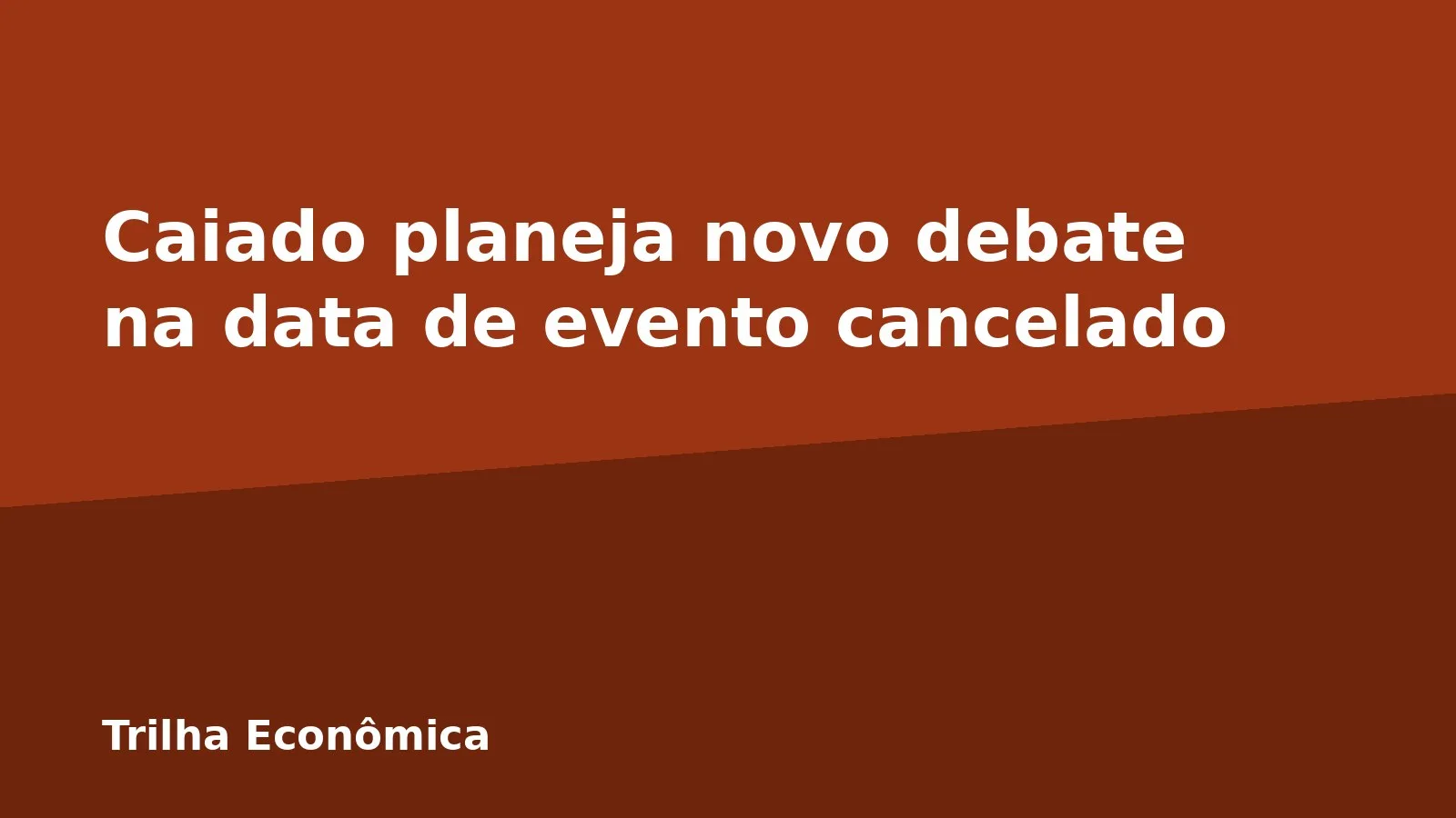 Caiado planeja novo debate na data de evento cancelado
