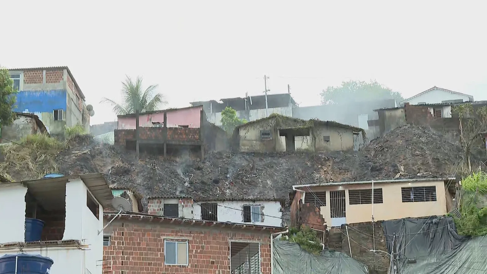 Fogo danifica cobertura de encosta no Recife e não deixa vítimas