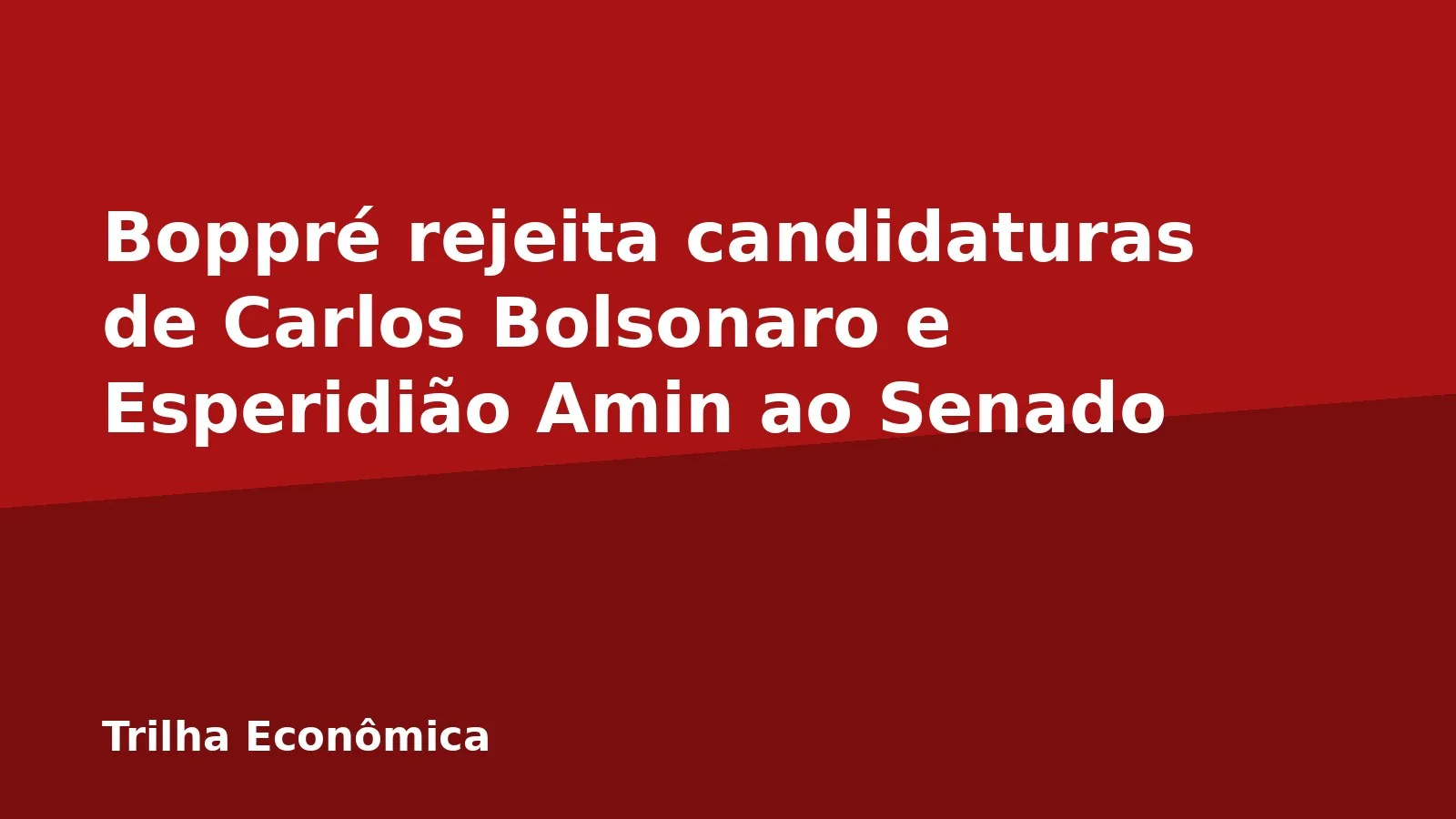 Boppré rejeita candidaturas de Carlos Bolsonaro e Esperidião Amin ao Senado