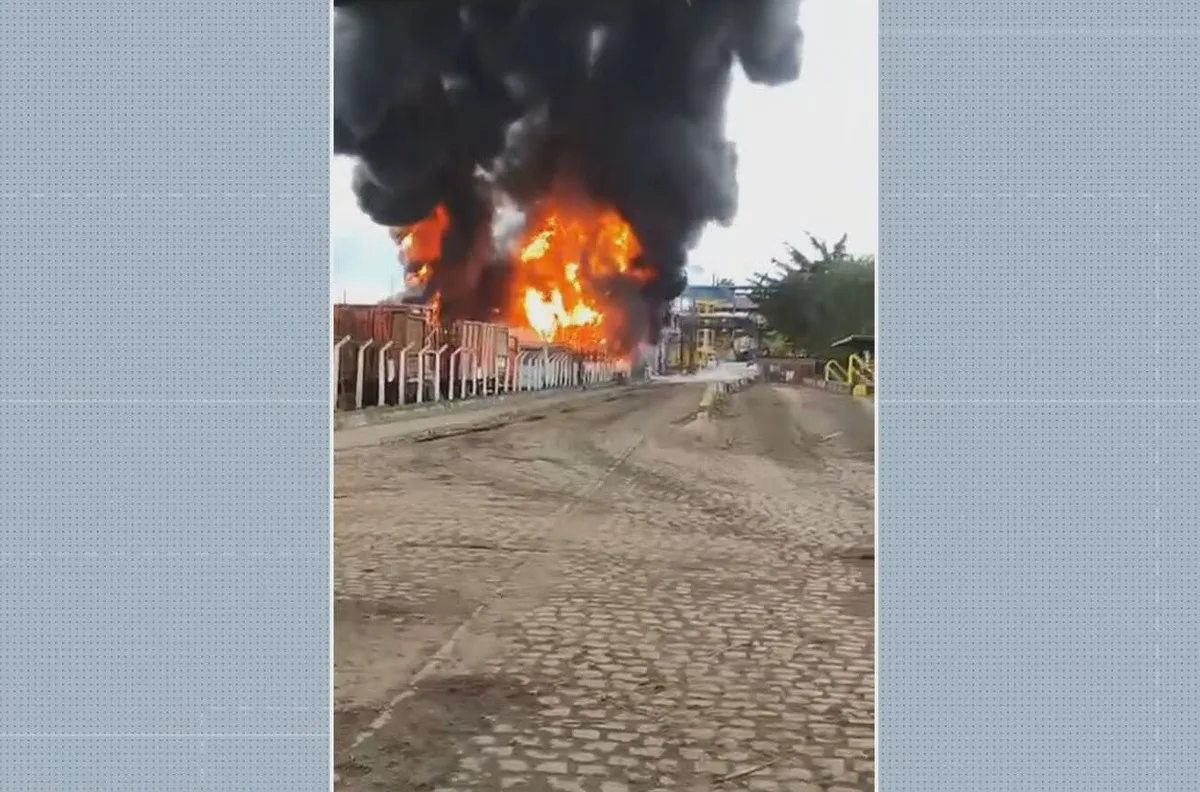 Fogo em tanque interrompe moagem de usina em Vitória de Santo Antão